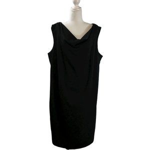 Lane Bryant Black Sleeveless Scoop Neck Knee Length Shift Dress (18/20)